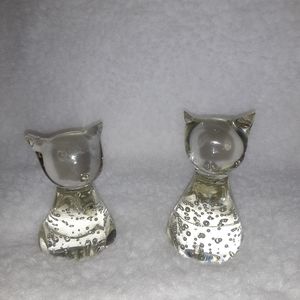 Art Glass Cat Paperweights